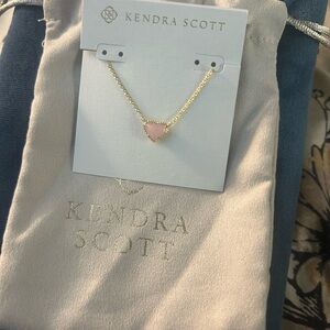 Kendra Scott Gold Necklace with Pink Heart Pendant